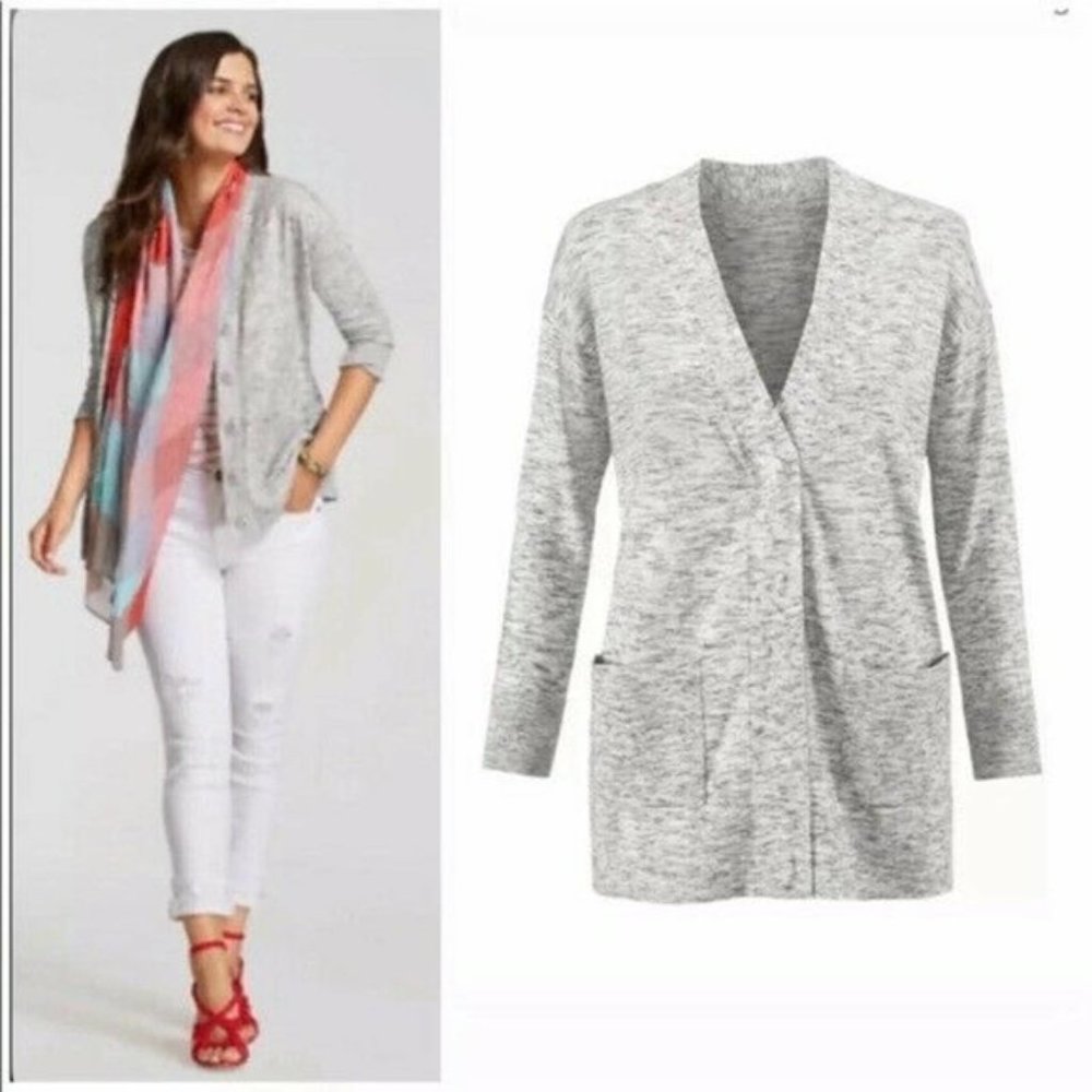 CAbi Marble Snap Button Cardigan